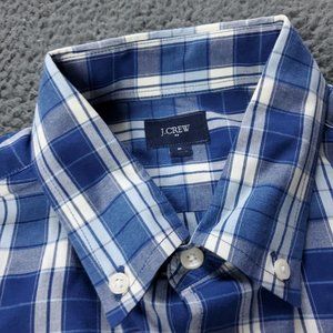 J. Crew Shirt Mens M Medium Plaid Check Button Long Sleeve Blue